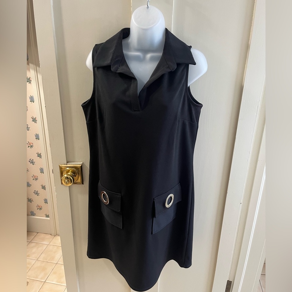 MSK Black Sleeveless Mini Dress with Pockets